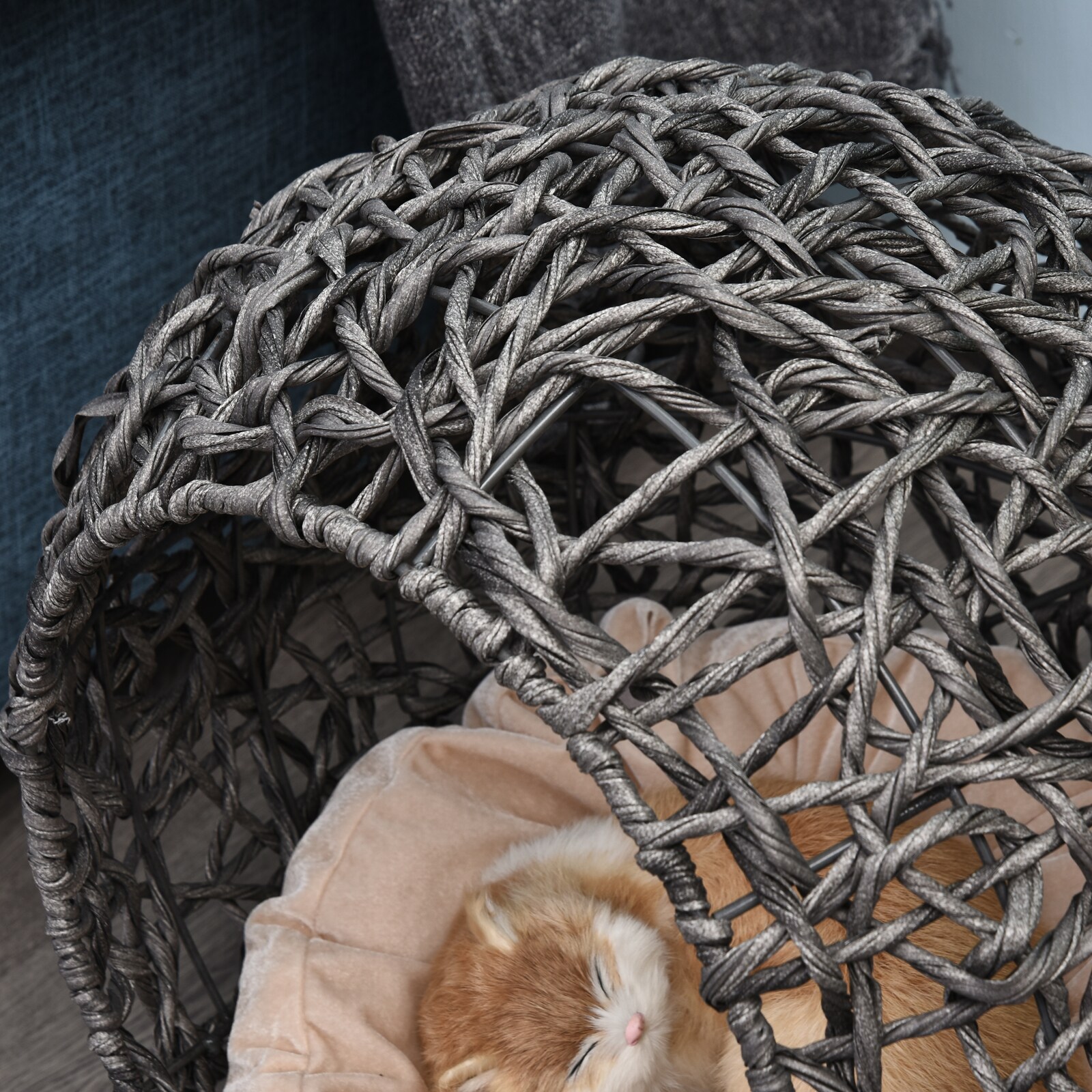 PawHut Katzenkorb mit Kissen 52 x 58 cm (ØxH)