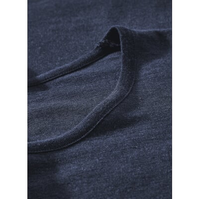 Damen-Langarmshirt Wolle-Seide, Dunkelblau