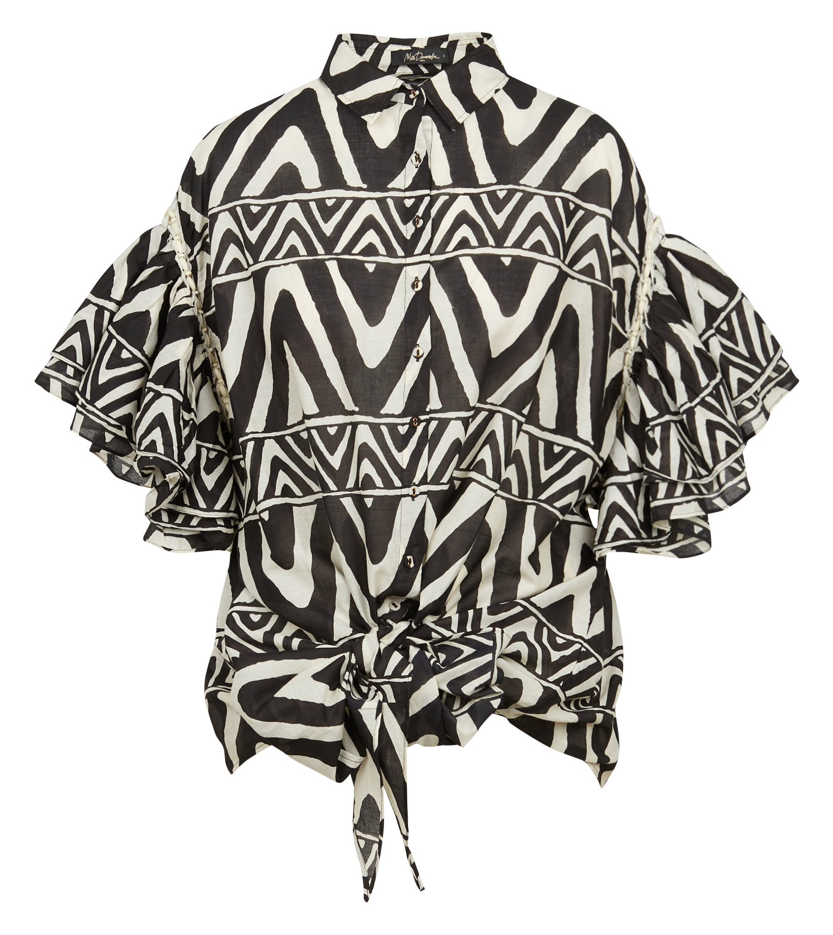 ACUSAKA - Chemise col classique imprimée en coton| Noir