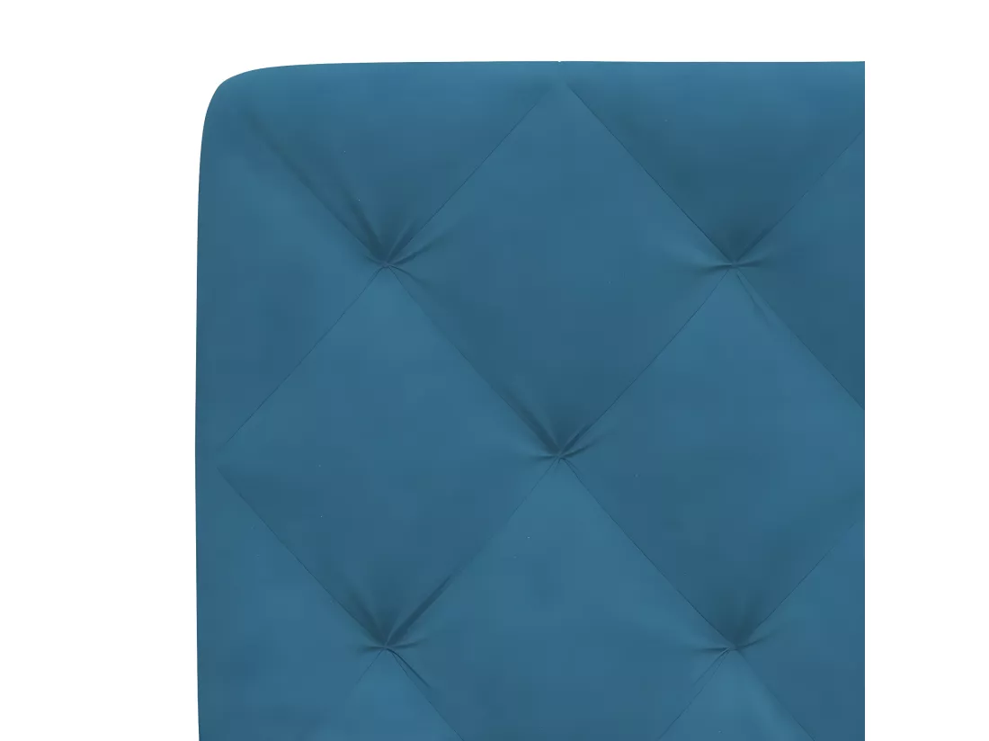 Coussin de tête de lit bleu 140 cm velours