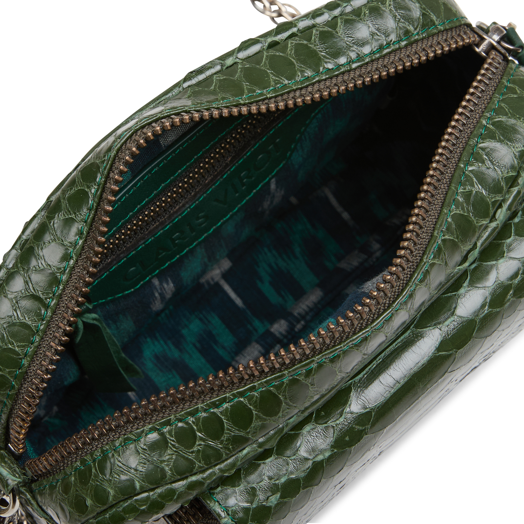 CHARLY - Sac bandoulière en cuir de python| Vert