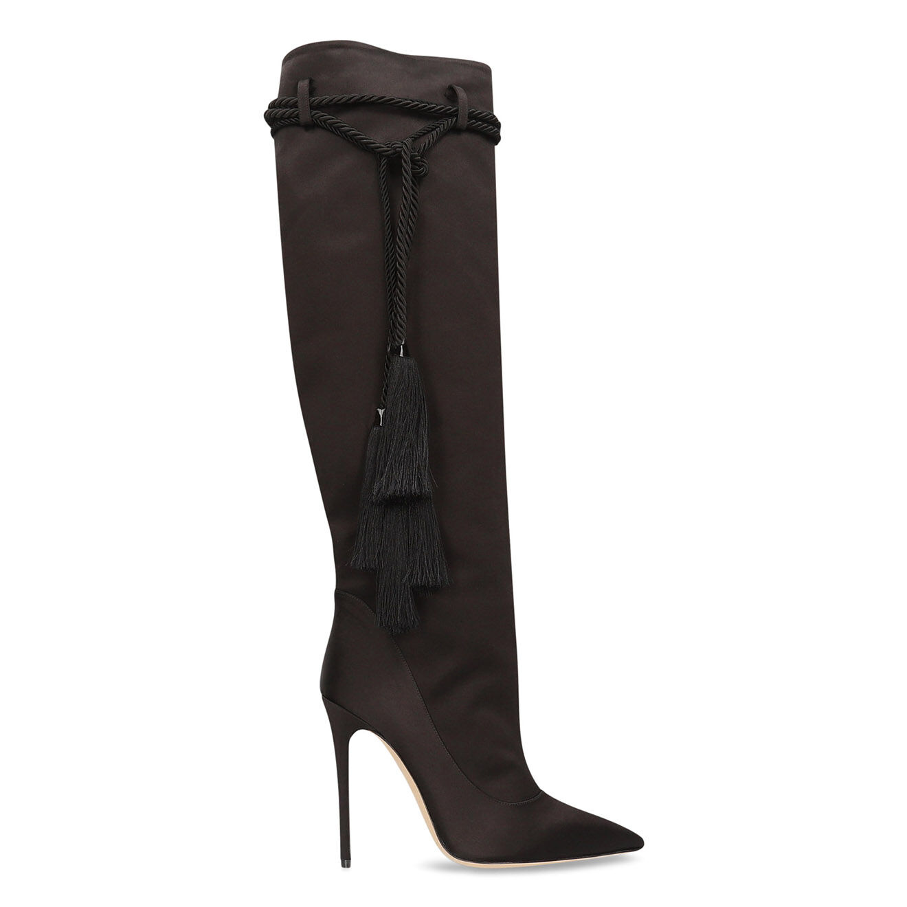 Aleksander Siradekian Cuissardes en Velours de Cuir noires - Talon 11 cm