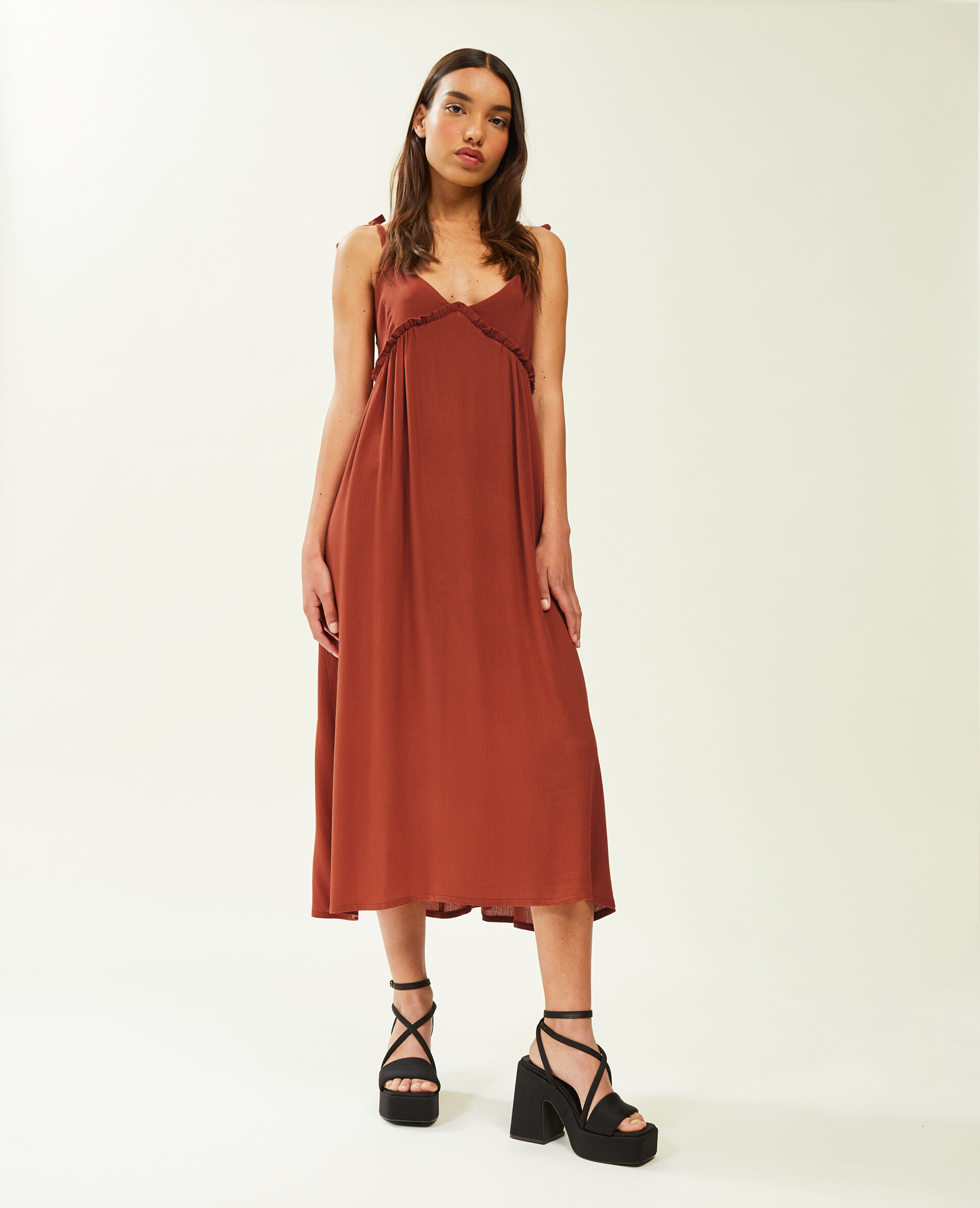 Robe longue triangle - Camel