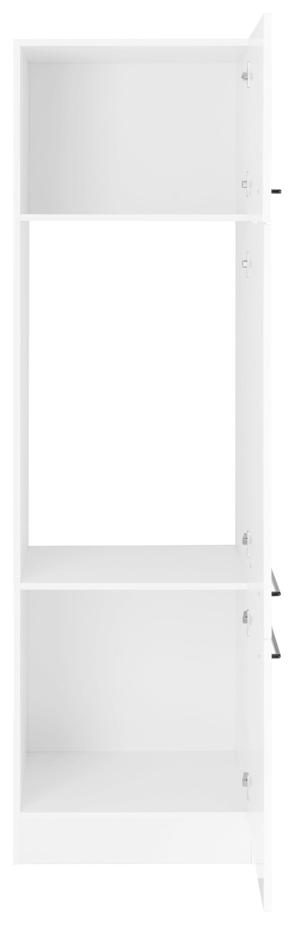 KOCHSTATION Kühlumbauschrank »KS-Tulsa« 60 cm breit, 200 cm hoch, 3 Türen, schwarzer Metallgriff