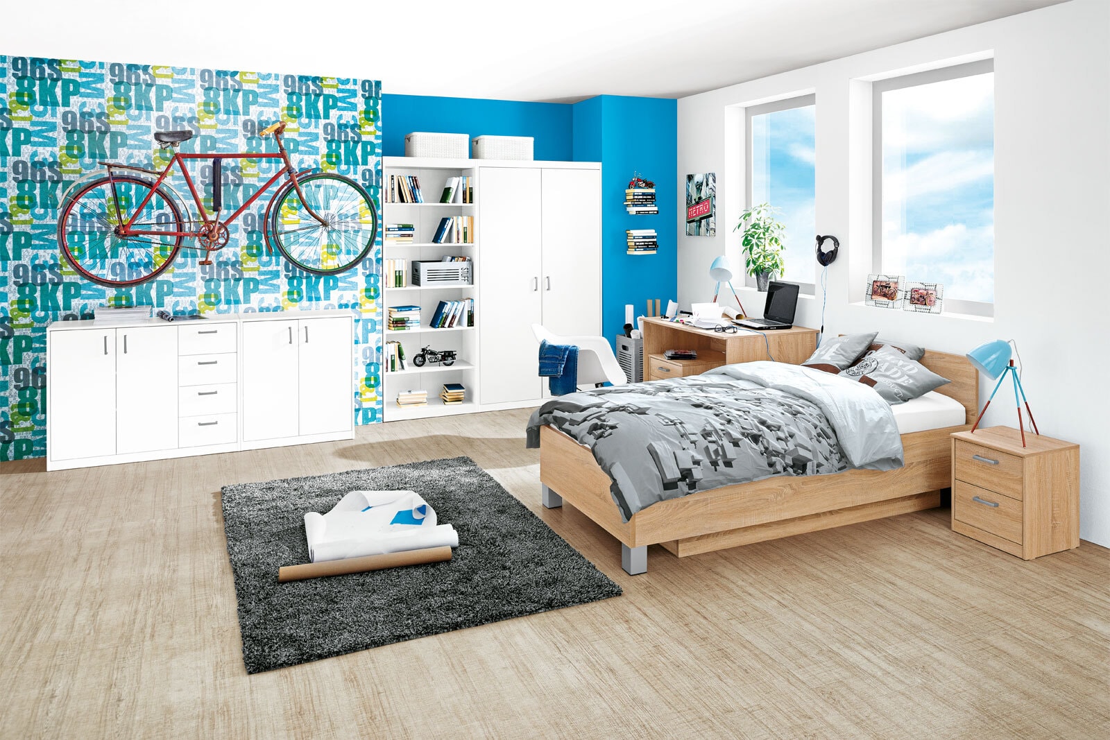 Kleiderschrank Mega Typ 24 Weiß B/H/T 106,3x194,4x54 cm