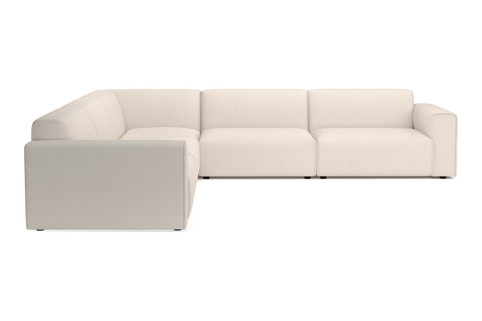 Monaco Lux hjørnesofa 33 hjørnesofa. Tekstil Fjord 1 Ivory med sorte ben. Lux komfort.