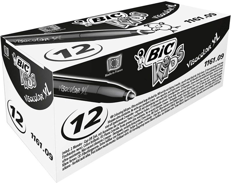 BIC - Color Marker - Viltstiften - Zwart - Kunststof - 12 Stuks