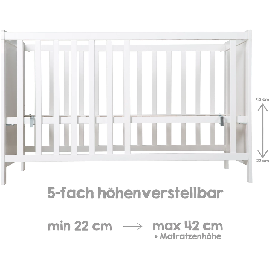 roba Beistellbett weiß 60 x 120 cm