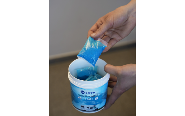Berger Sanitär Set 3-teilig inkl. Fresh Blue Sachets + Fresh Rinse 2,5 l + WC Soft Toilettenpapier