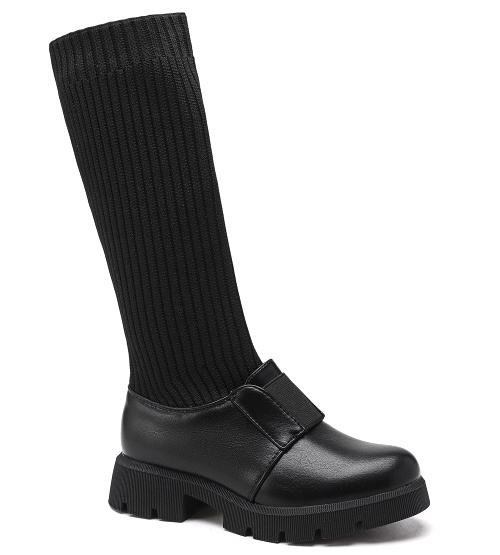 High sock boots - zwart