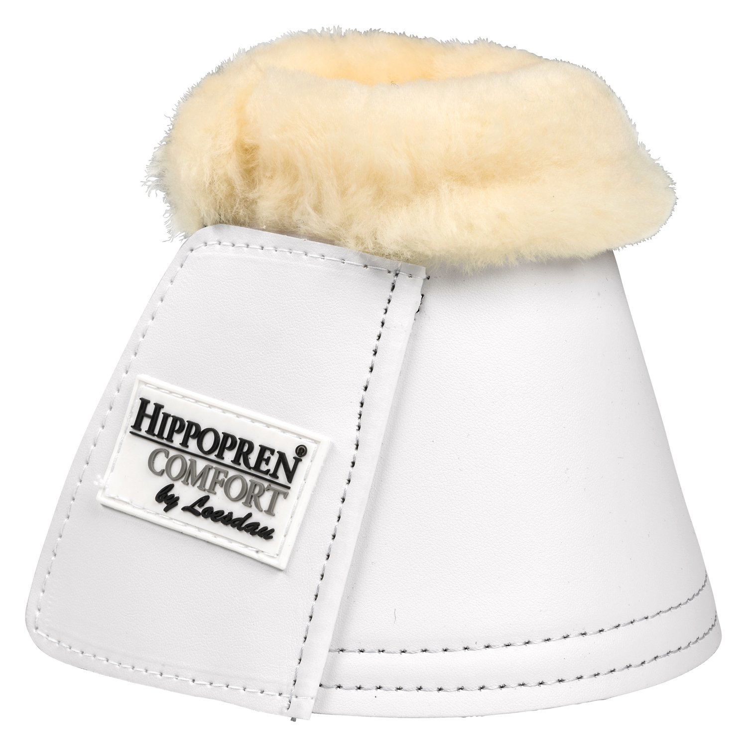 HIPPOPREN COMFORT Lammfell-Hufglocken  - weiß