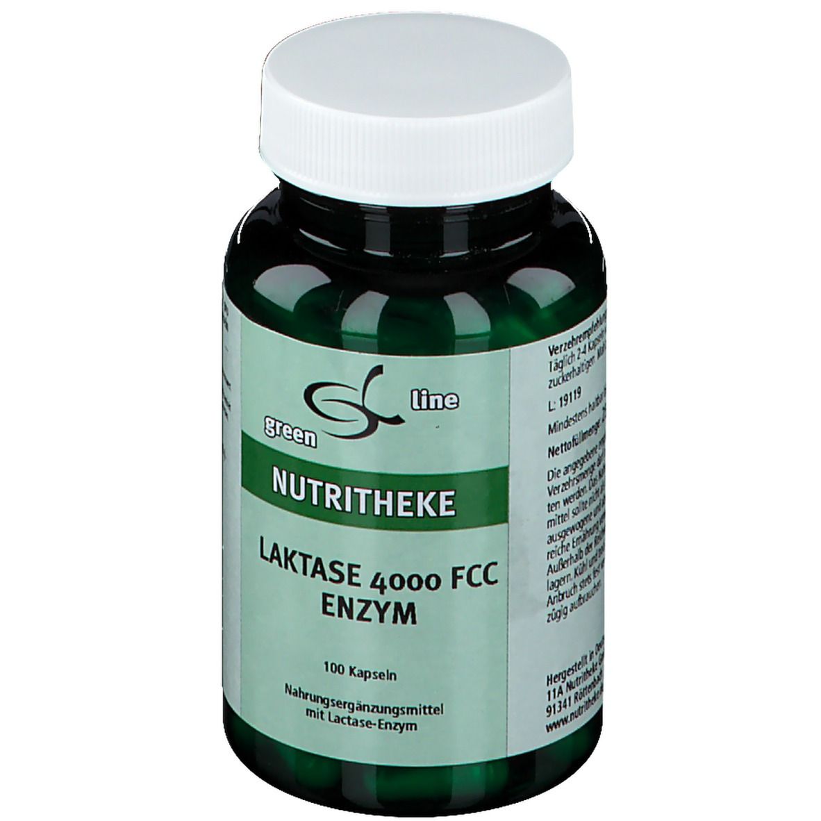 green line NUTRITHEKE Laktase 4000 FCC Enzym