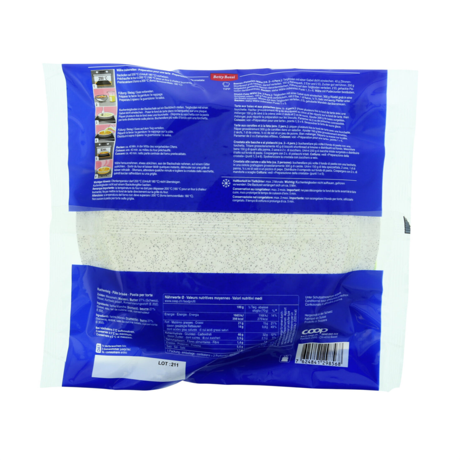 Betty Bossi Butterkuchenteig in Backschale