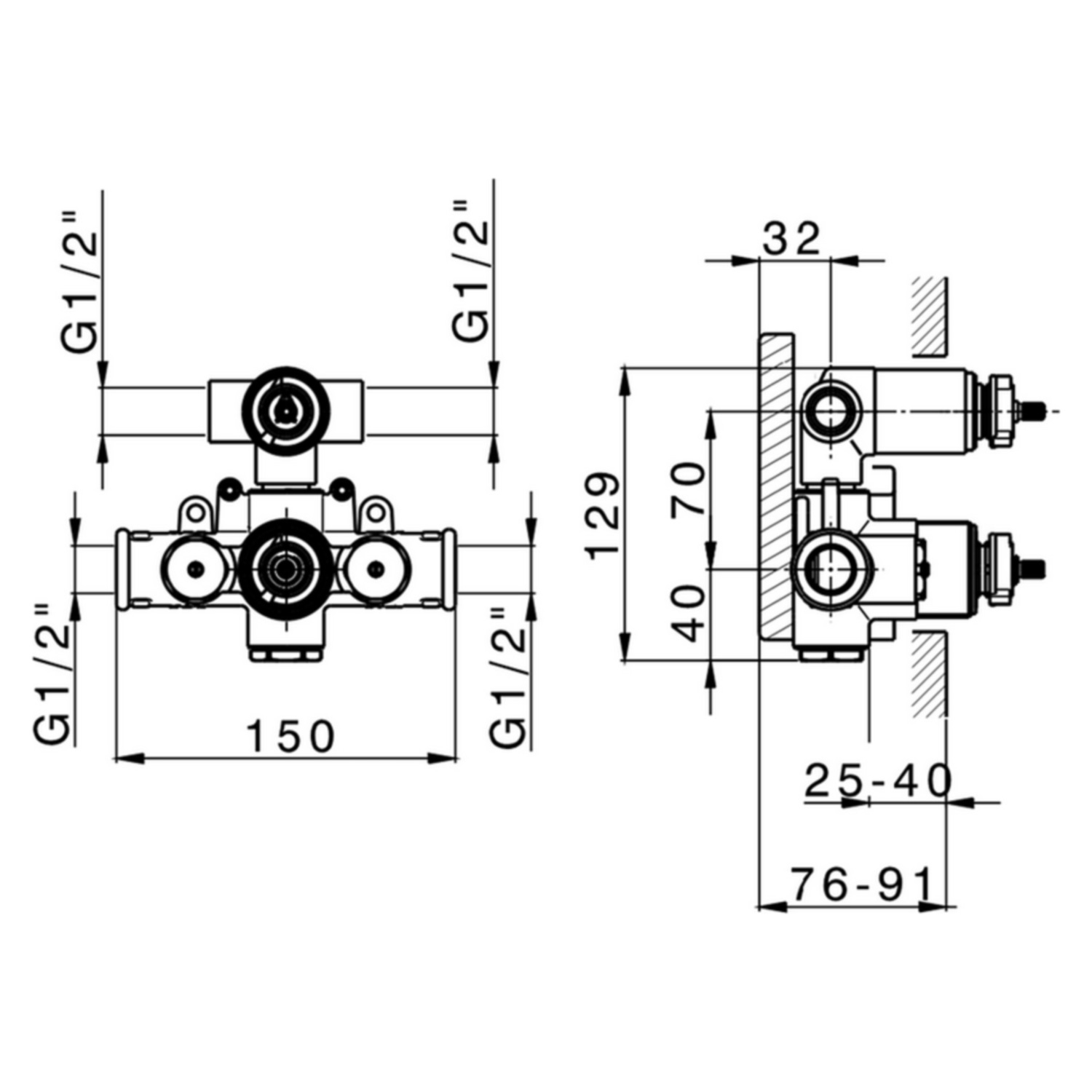 Salenzi Giro inbouw regendouche set type 7 mat zwart