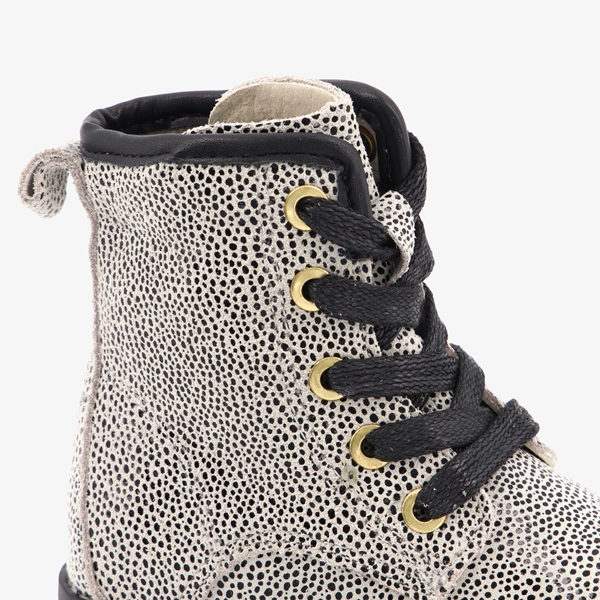 TwoDay leren meisjes veterboots cheetah print