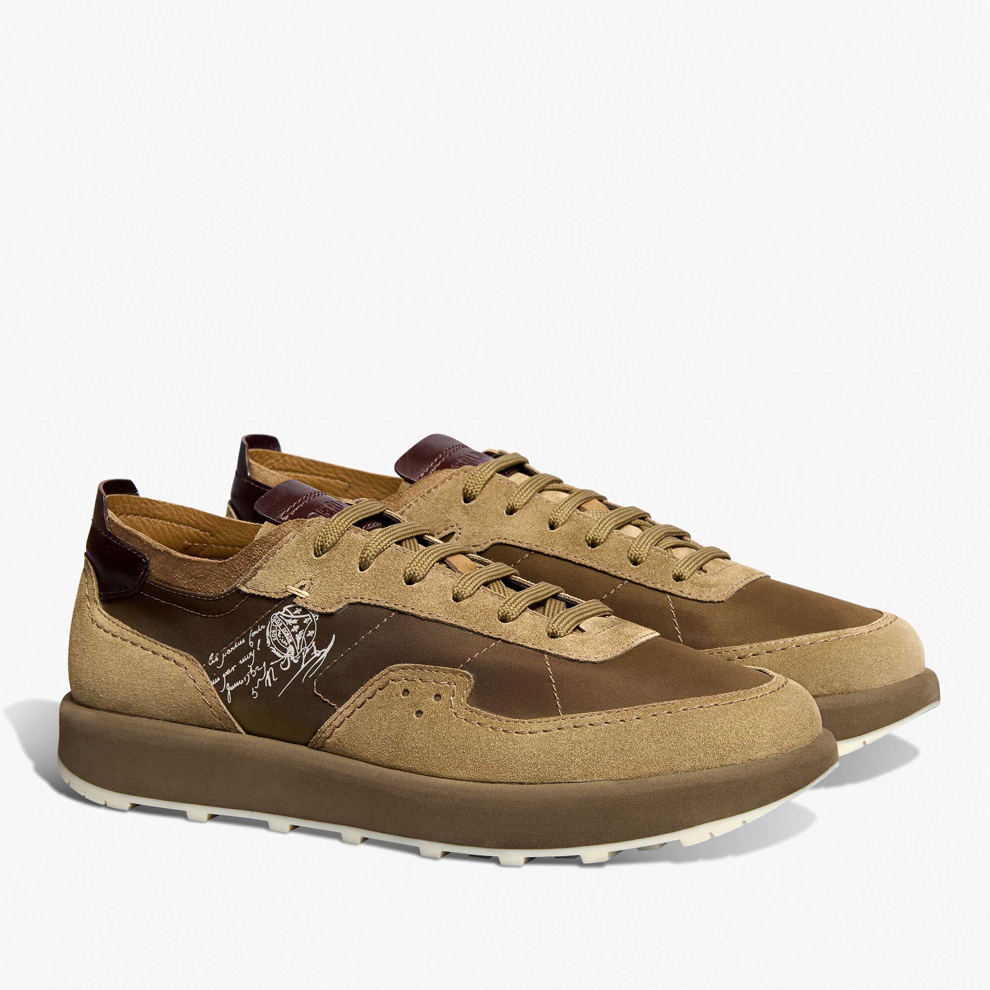 Sneaker Light Track En Veau Velours Et Nylon