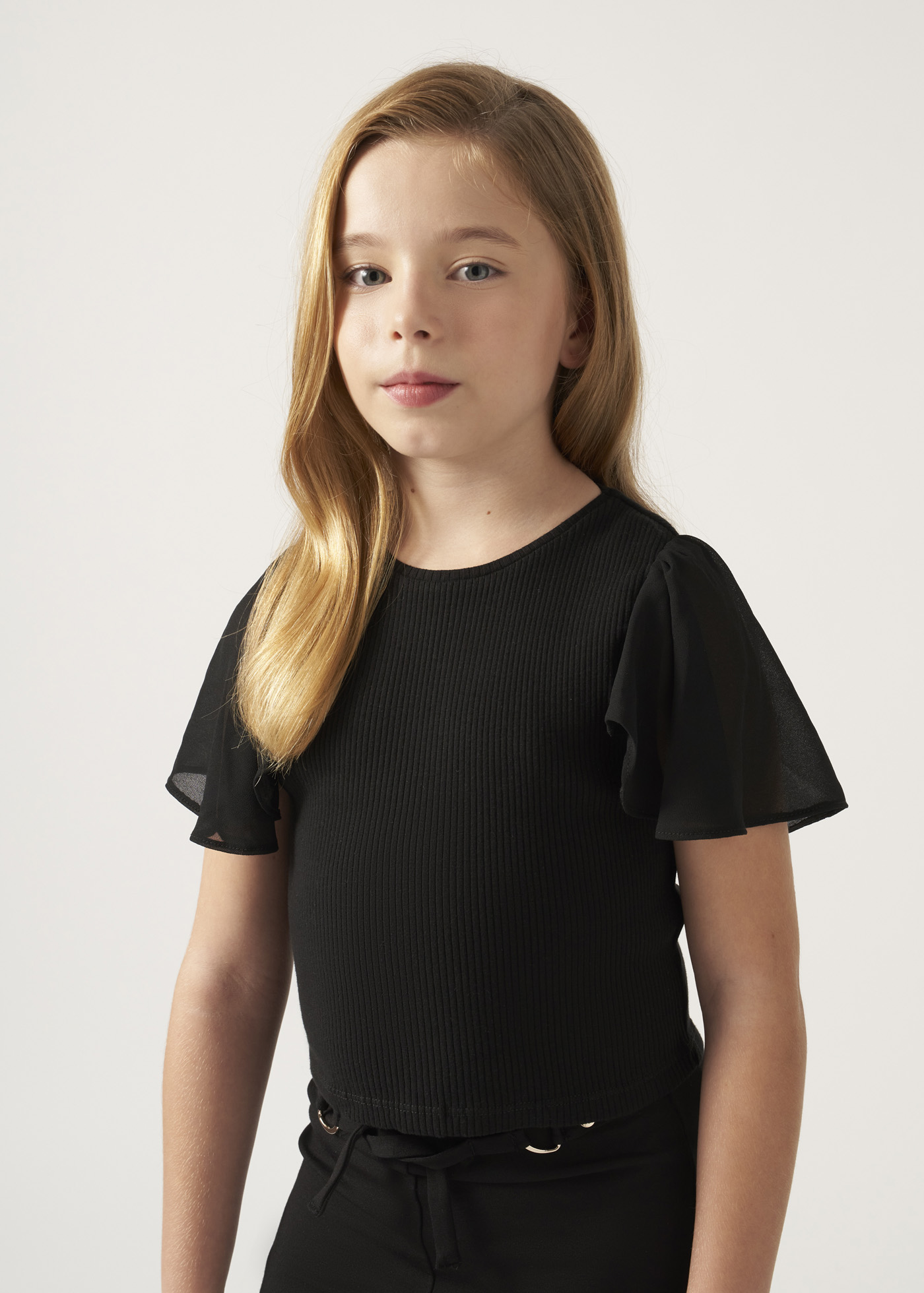Camiseta canelada feminina