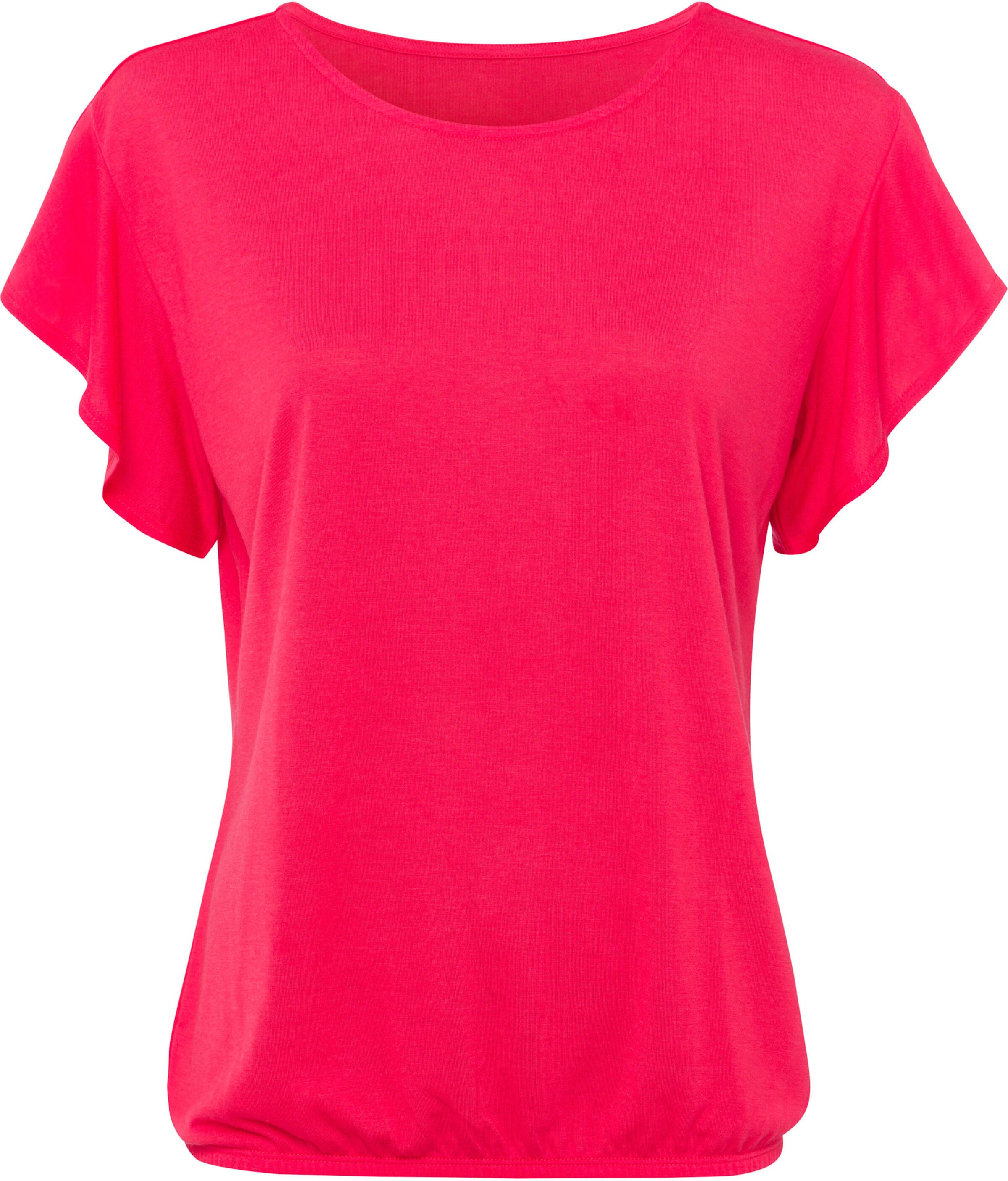 LASCANA Rundhalsshirt in rot, schwarz
