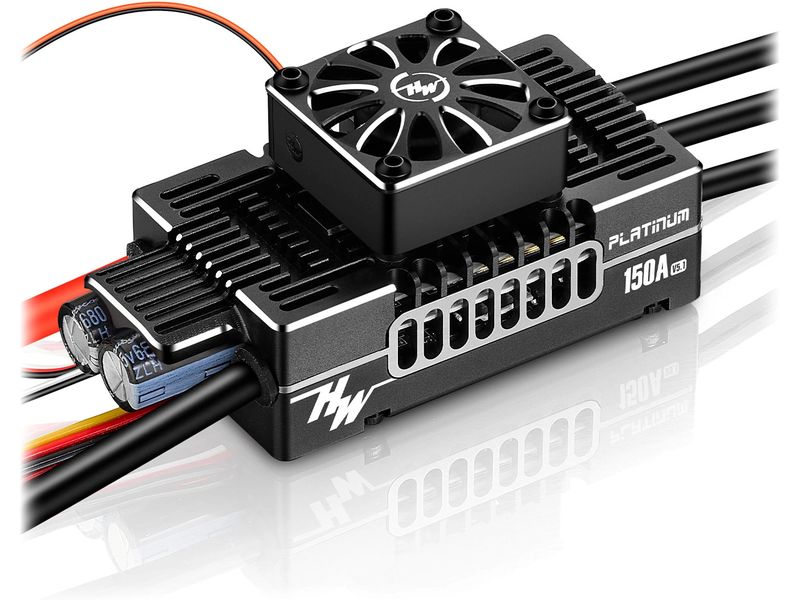 Hobbywing Brushless Regler Platinum Pro V5.1 150 A, 3-8S, B Brushless ESC für Helikopter- und Starrflügler-Modelle