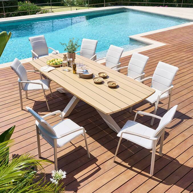 Table de jardin rectangulaire ORACLION Noix / Argile