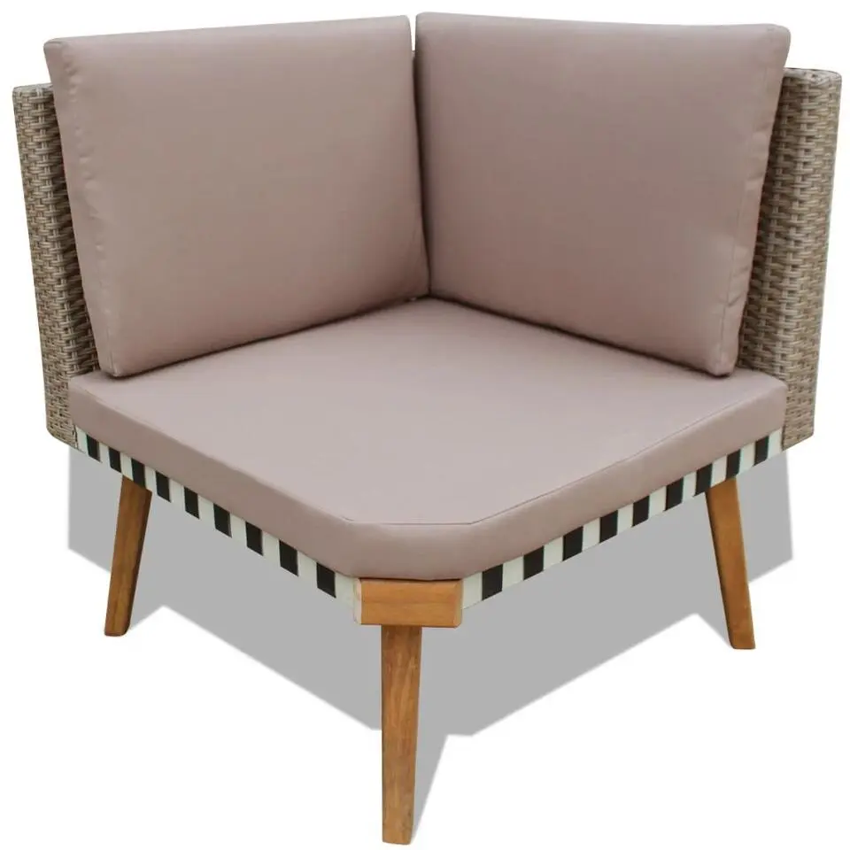 vidaXL - Tuinbank Set - Grijs - Poly rattan