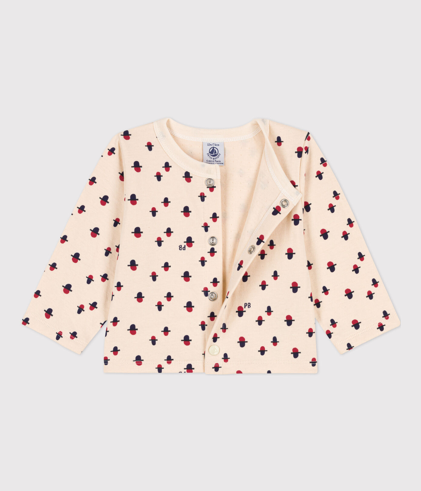 Cardigan bébé imprimé en tubique
