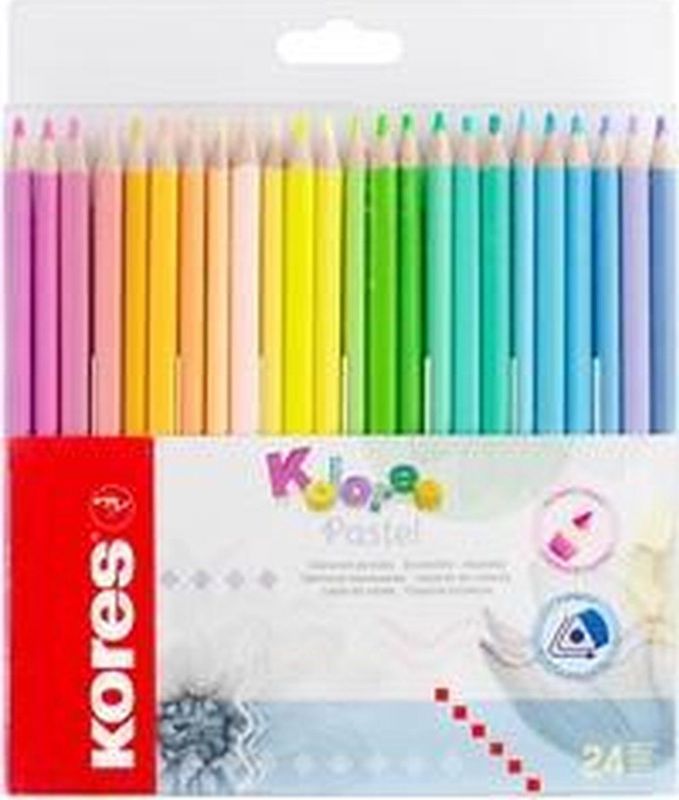 Kores - Kolores - Pastel Potloden - Set van 24 - Ergonomisch - Niet-giftig