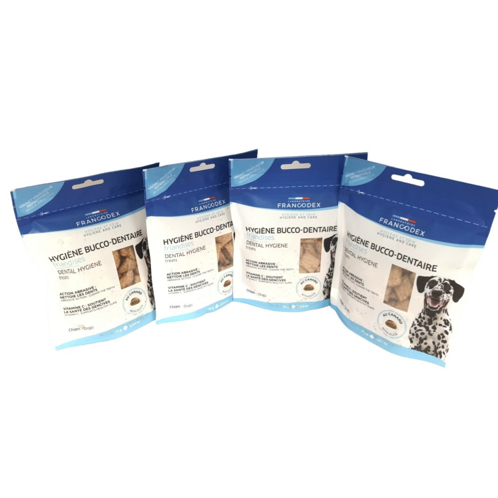 Pack friandises hygiène bucco-dentaire 4 x 75g pour chiens