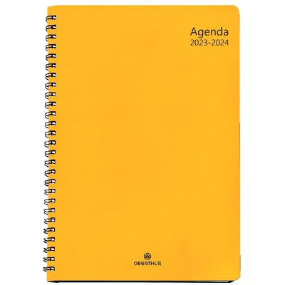 Agenda à spirale Grenade 27 - 1 semaine sur 2 pages - jaune - Oberthur