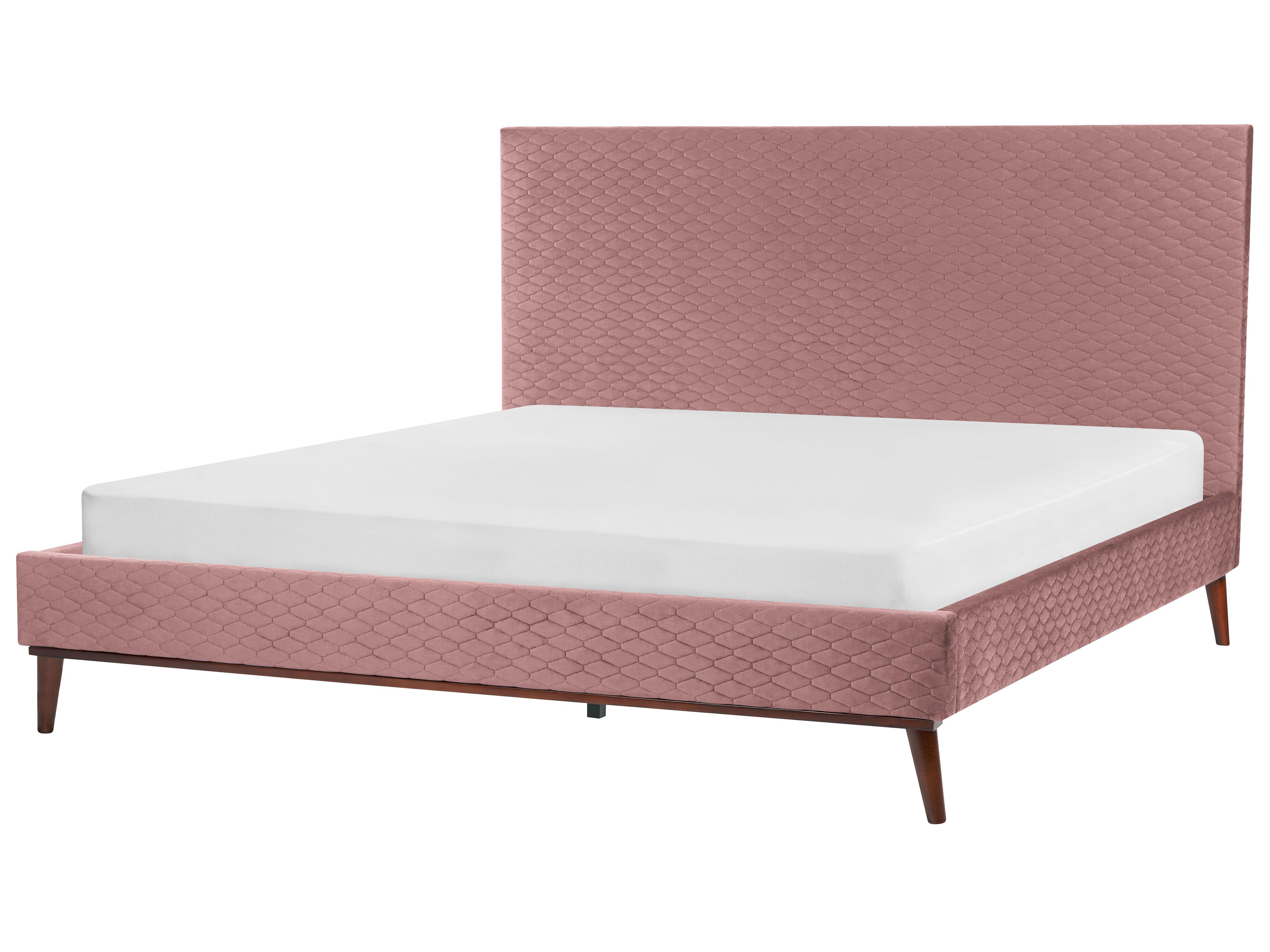 Bed Fluweel BAYONNE 180 x 200 cm Roze