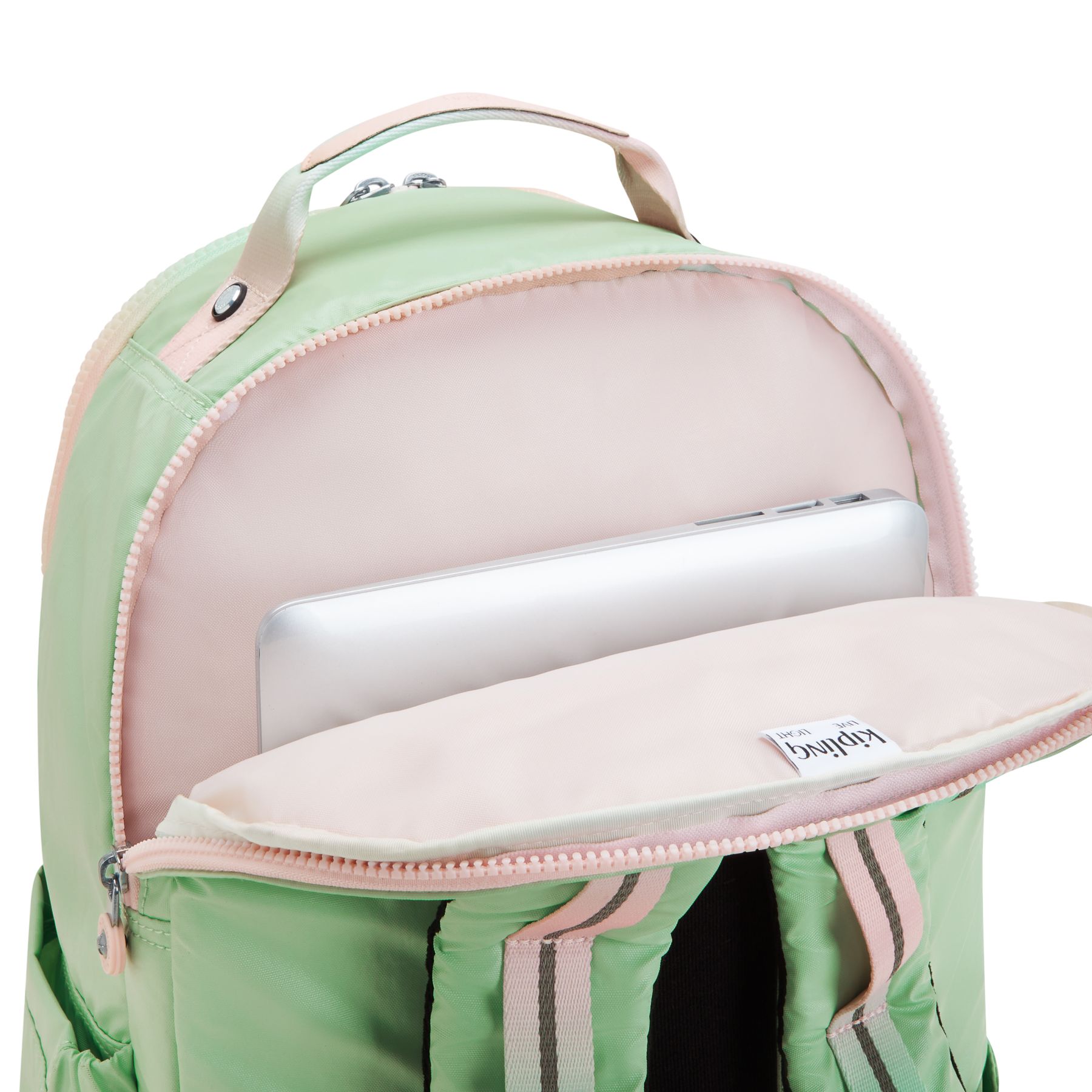 SEOUL COLLEGE Grand sac à dos avec compartiment séparé pour ordinateur portable - Soft Green Metallic