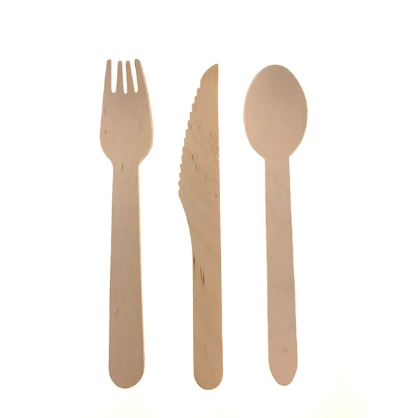 Set de 100 couteaux jetables en bois biodégradables 16 cm Lebrun
