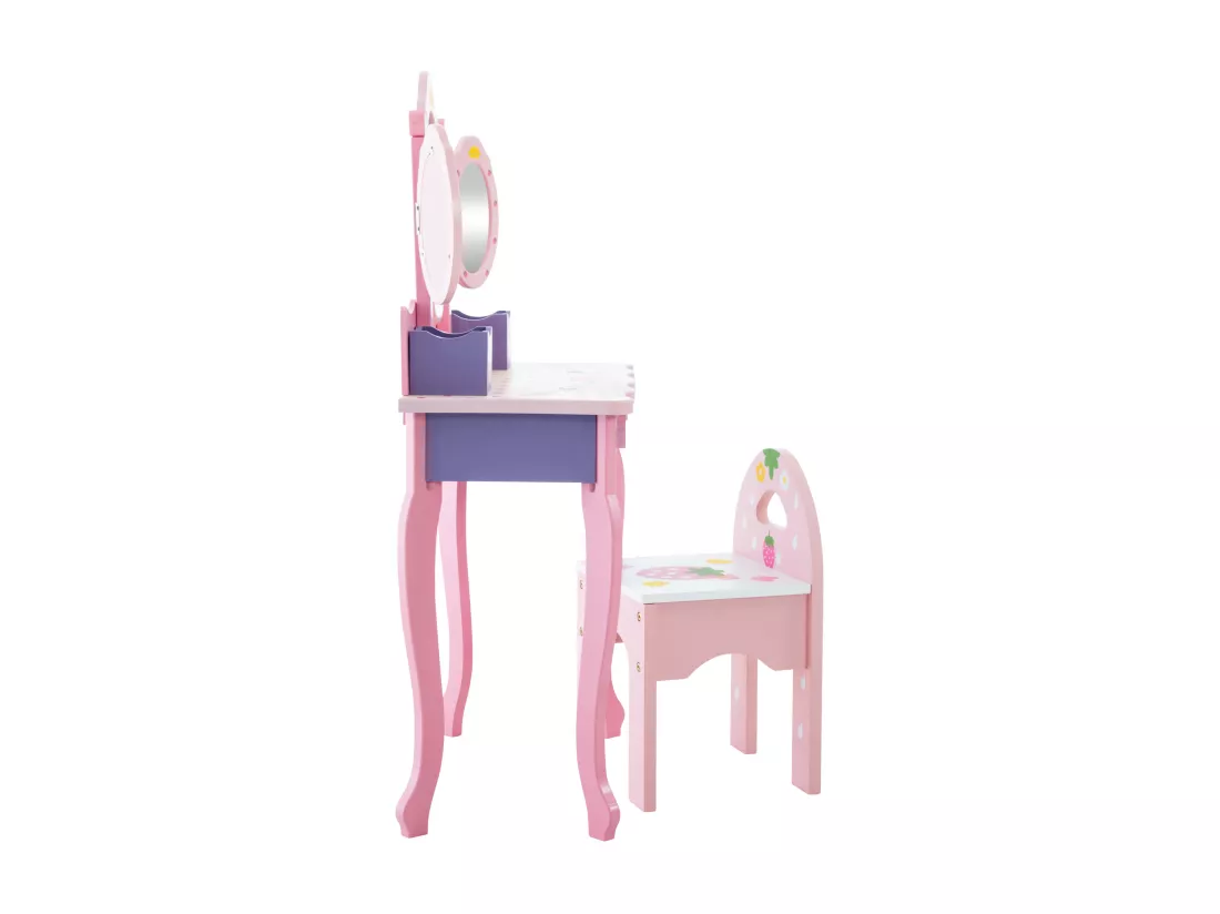 Coiffeuse - eckig - Bois - 60 x 31cm - Rose - Emilia