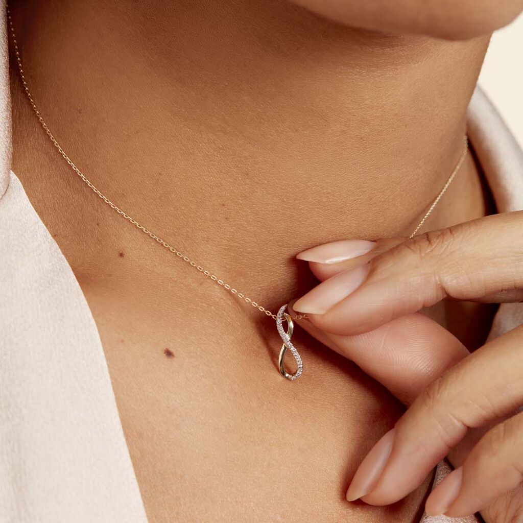 Collier Entrelace Or Jaune Diamant
