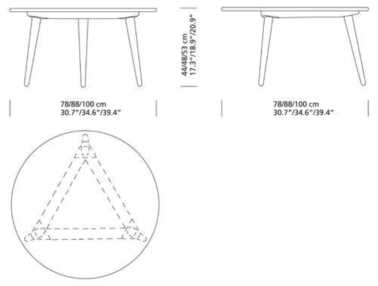 Carl Hansen & Son CH008 salontafel 78 zwart eiken
