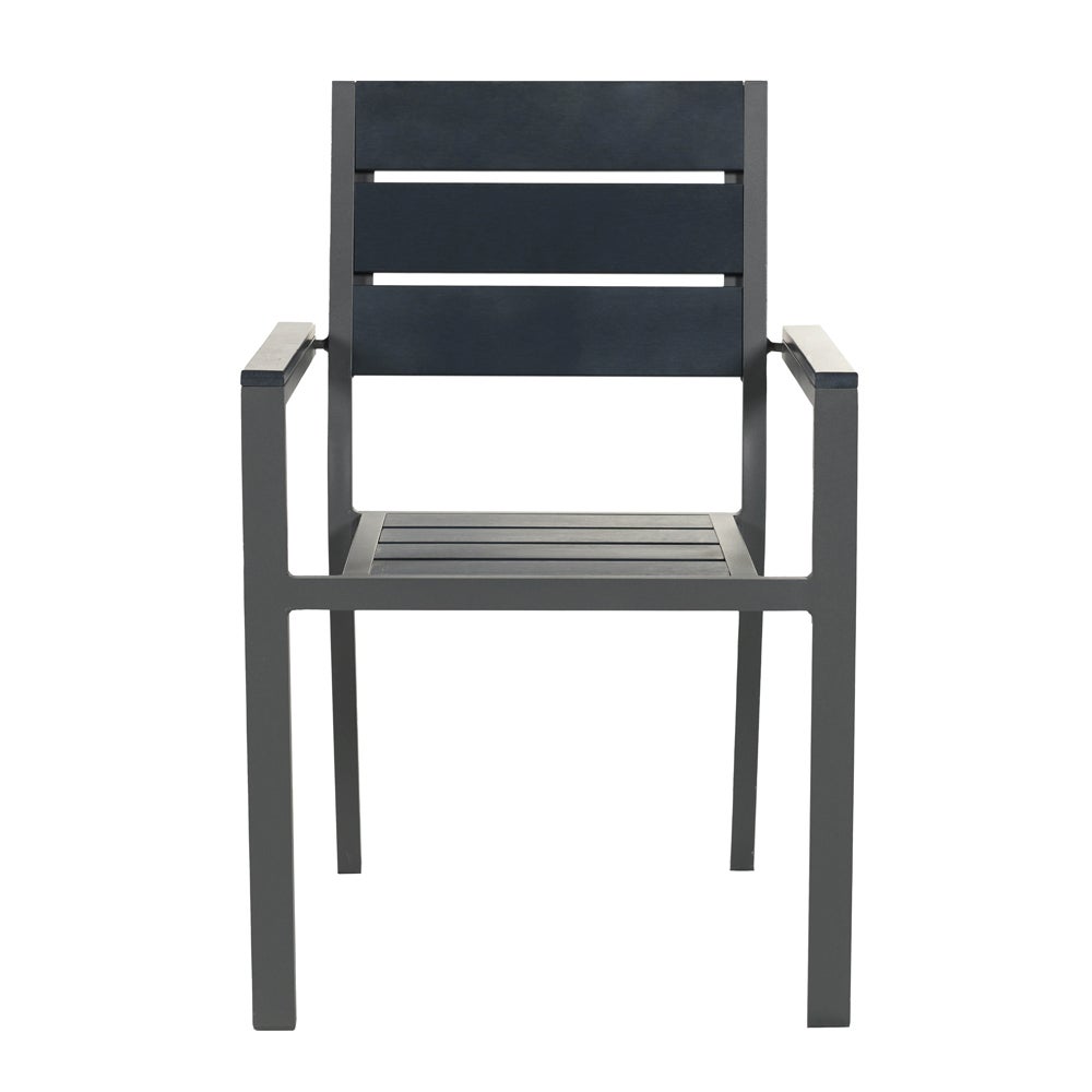 Home Deluxe - Stapelbare tuinstoel Madera - BxDxH: 56,6 x 57,5 x 85 cm - Aantal: 1 - Frame: antraciet, Zitting: lichtgrijs | Kampeerstoel, balkonstoel, terrasstoel