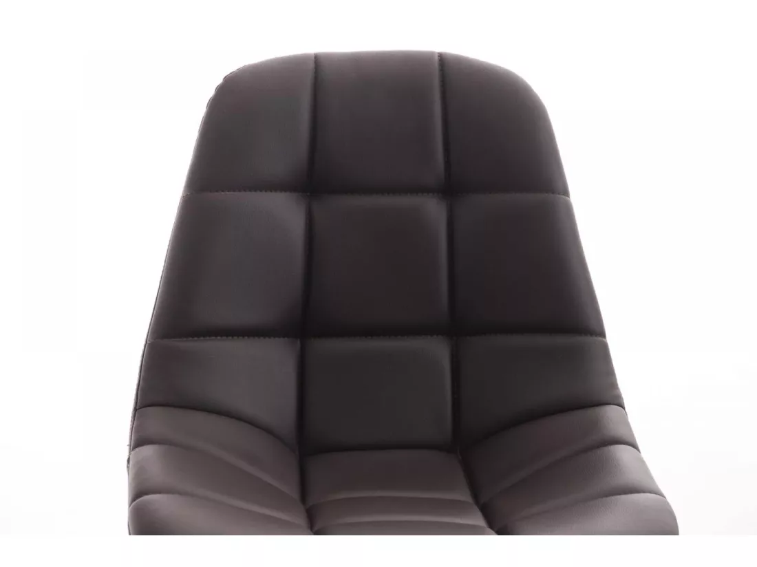 Chaise de bureau - Similicuir & Métal chromé - Marron - Emil