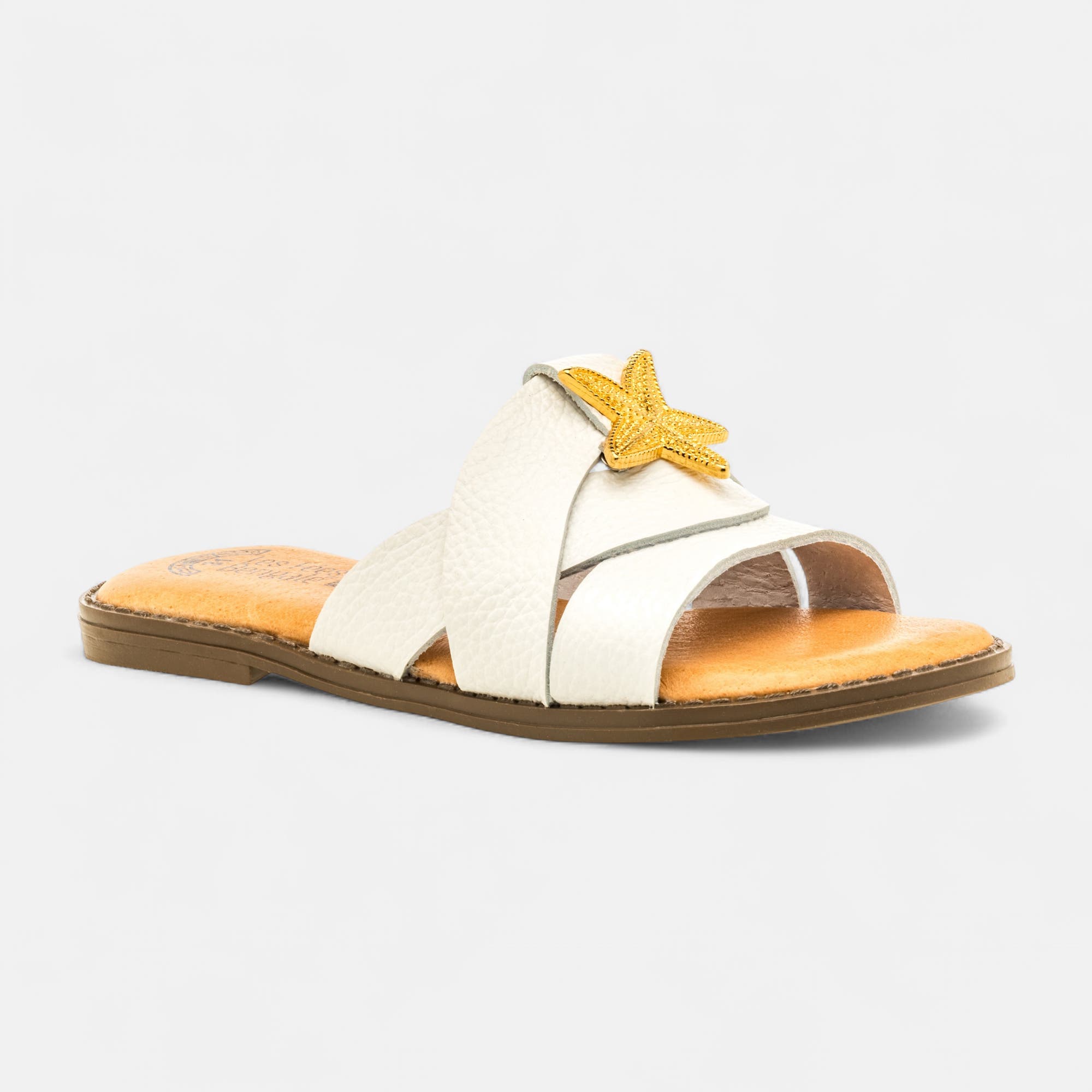 Nu-pieds Fille en cuir blanc