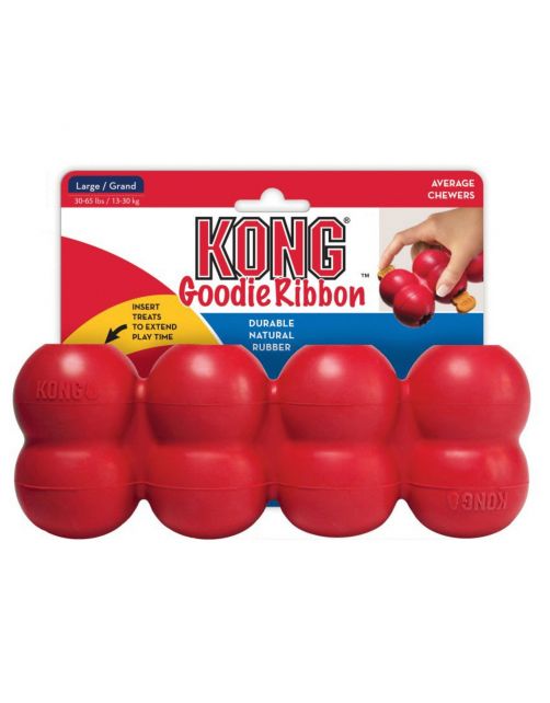 Kong Goodie Ribbon Rood - Hondenspeelgoed