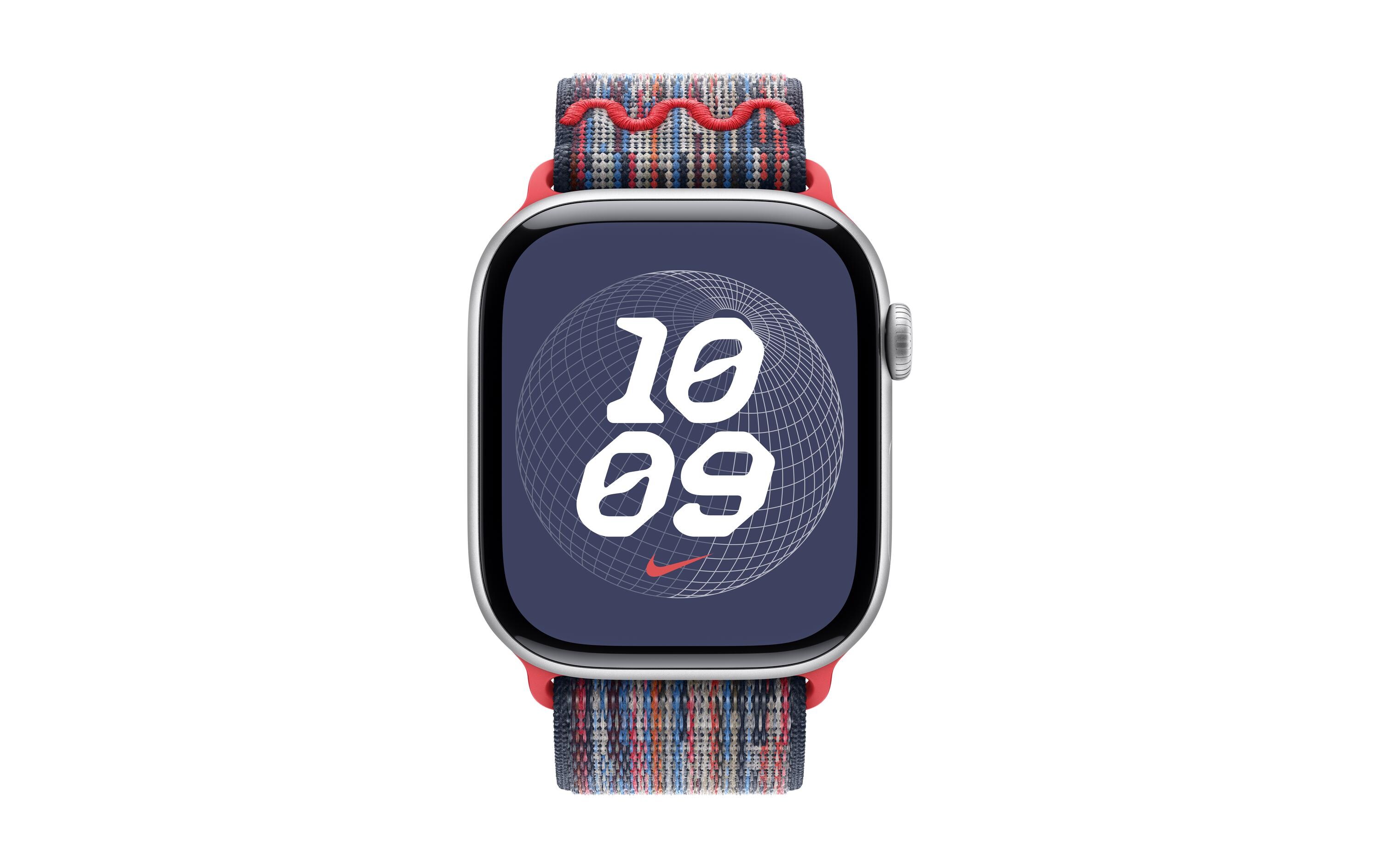 Nike Sport Loop 46 mm Blau/RotArmband zu Apple Watch 46 mm