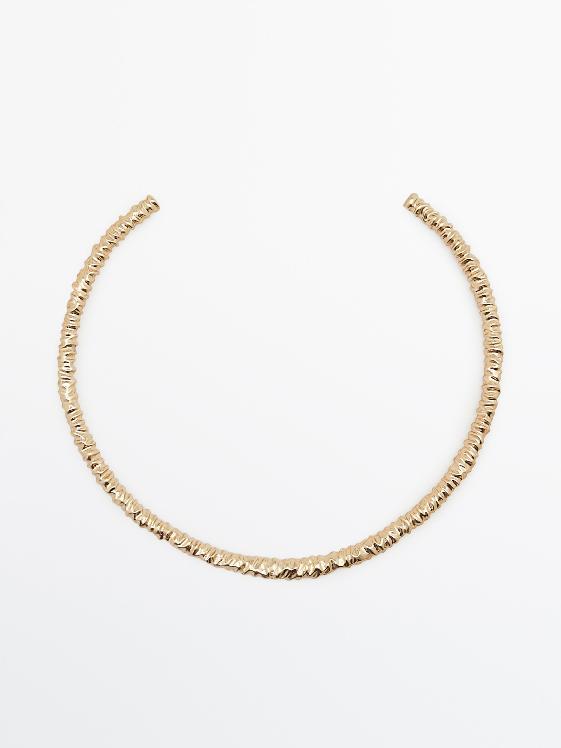 Colar choker texturizado banhado a ouro - DOURADO