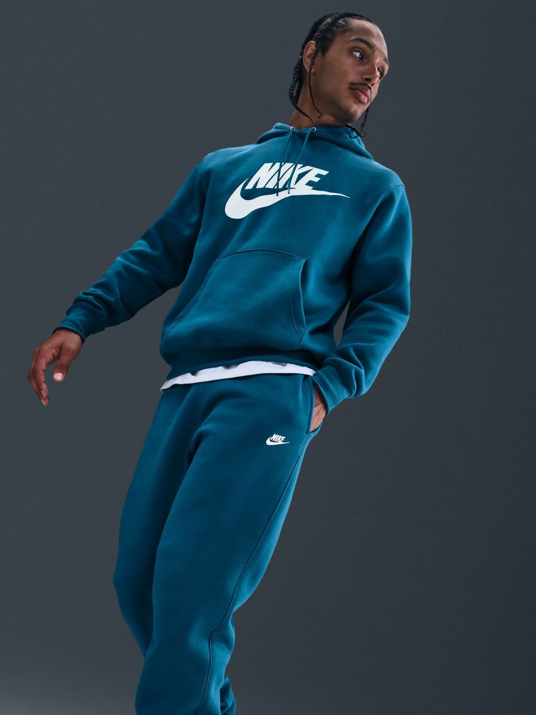 Abyss-blauw - Nike Club fleece joggingbroek