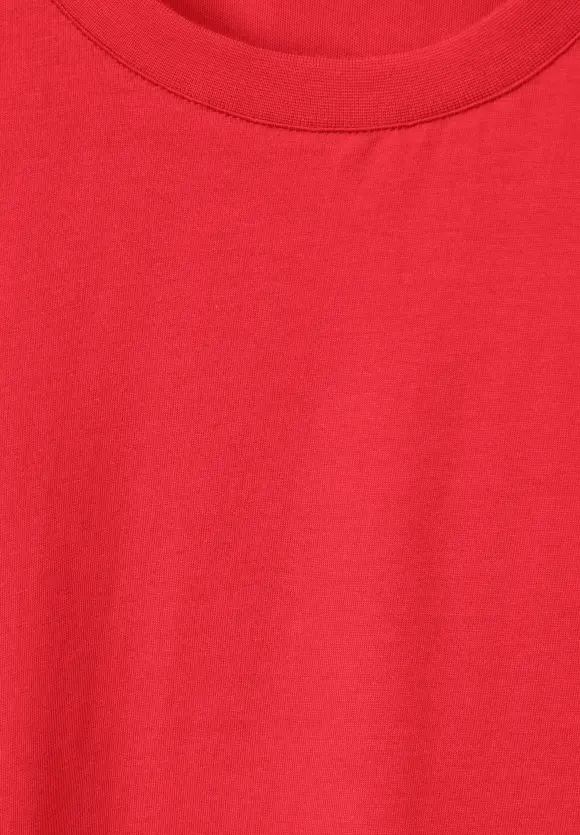 Basic T-Shirt in Unifarbe - alert orange