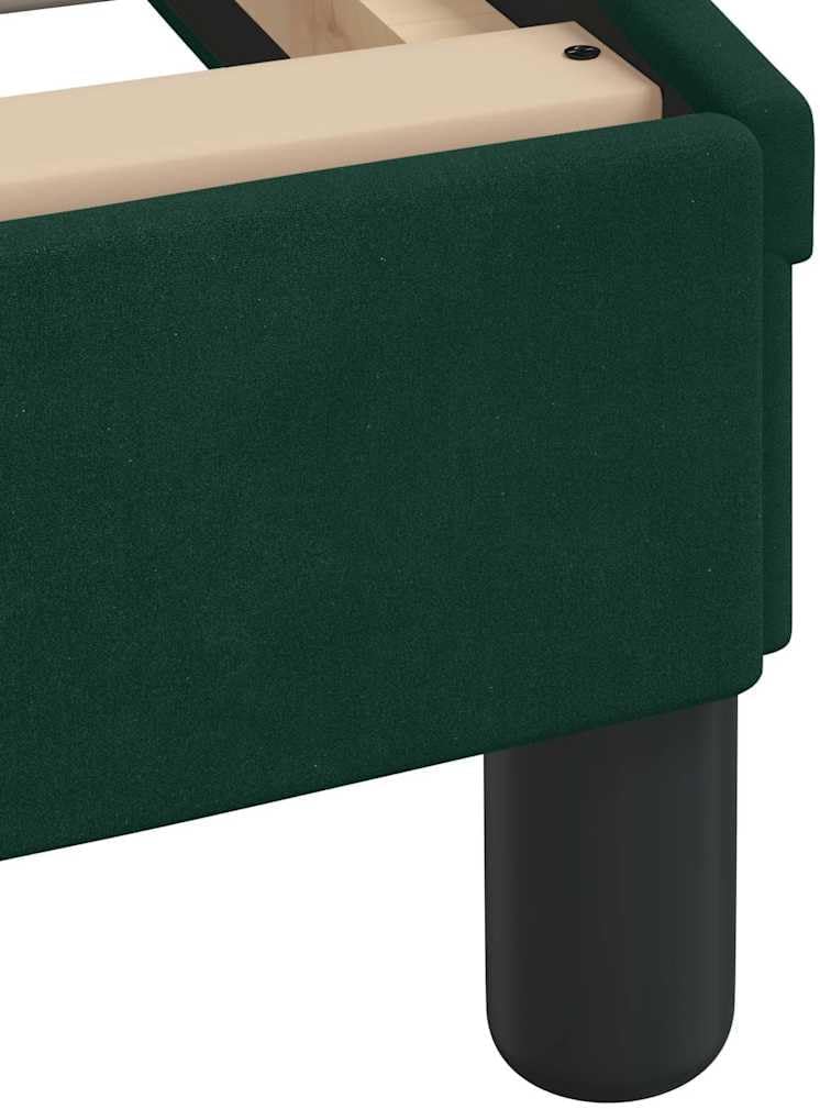 Dover Dark Green Velvet Queen Bed Frame, 180x200 cm, Metal & Solid Pine Wood Platform with Headboard, Sturdy Slats for Mattress Support, Elegant Wavy Design for Bedroom
