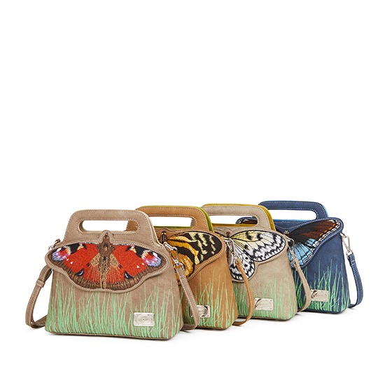Hi-Di-Hi Madame Butterfly Hand/ Shoulder/ Bagpack Cognac