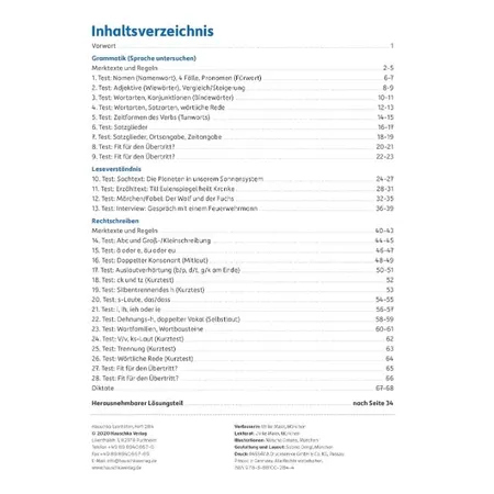 Hauschka Verlag Tests in Deutsch Lernzielkontrollen 4. Klasse