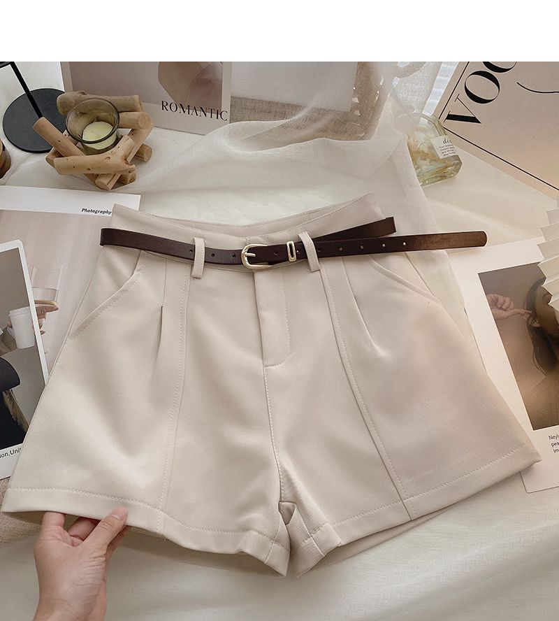 DIYI - Effen A-lijn shorts met hoge taille