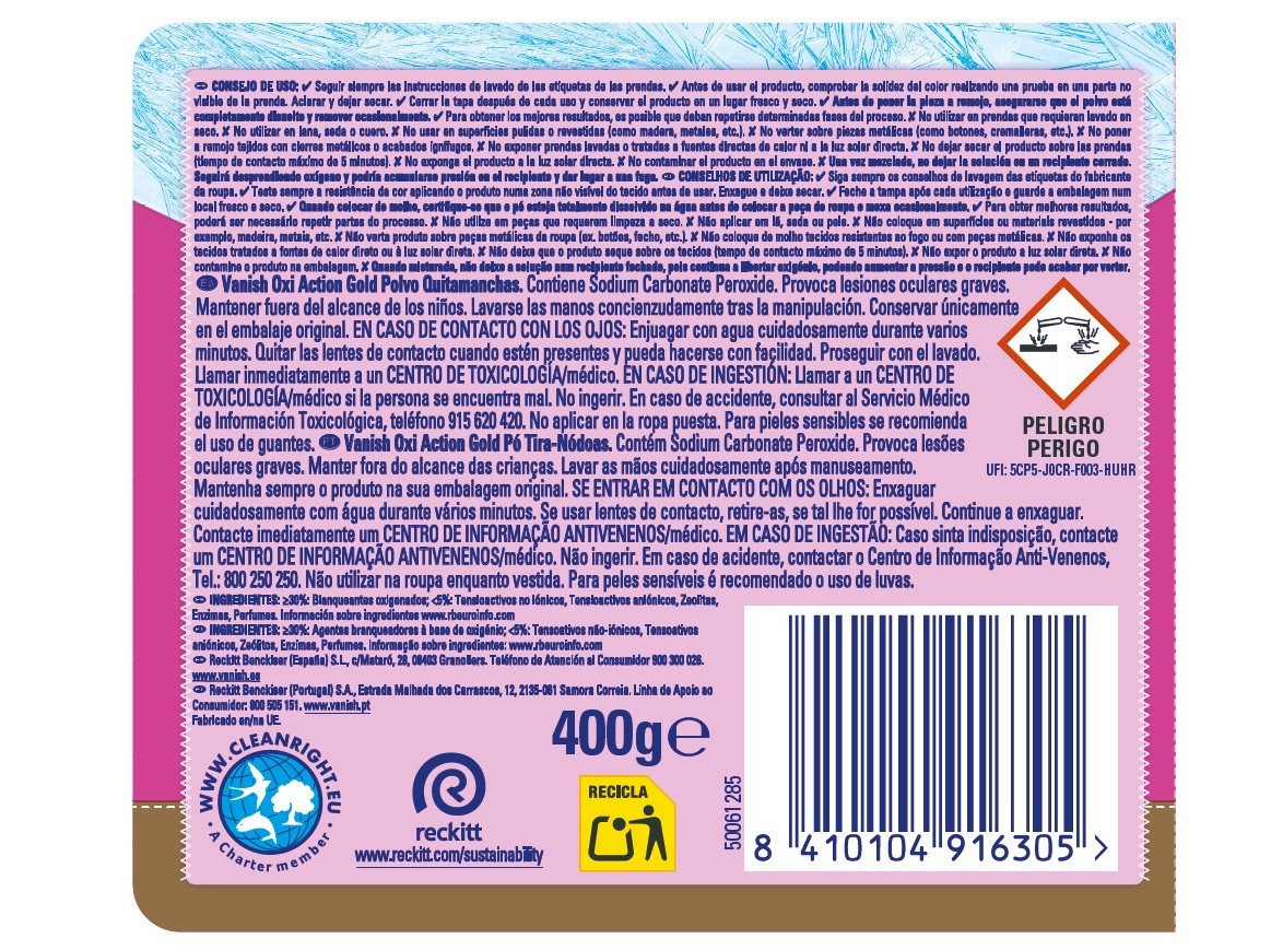 ADITIVO TIRA NÓDOAS PÓ OXI ADVANCE PINK VANISH 400G