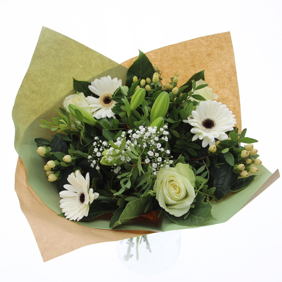 Bouquet de fleurs ‘’Florelites’’ blanc 18 tiges
