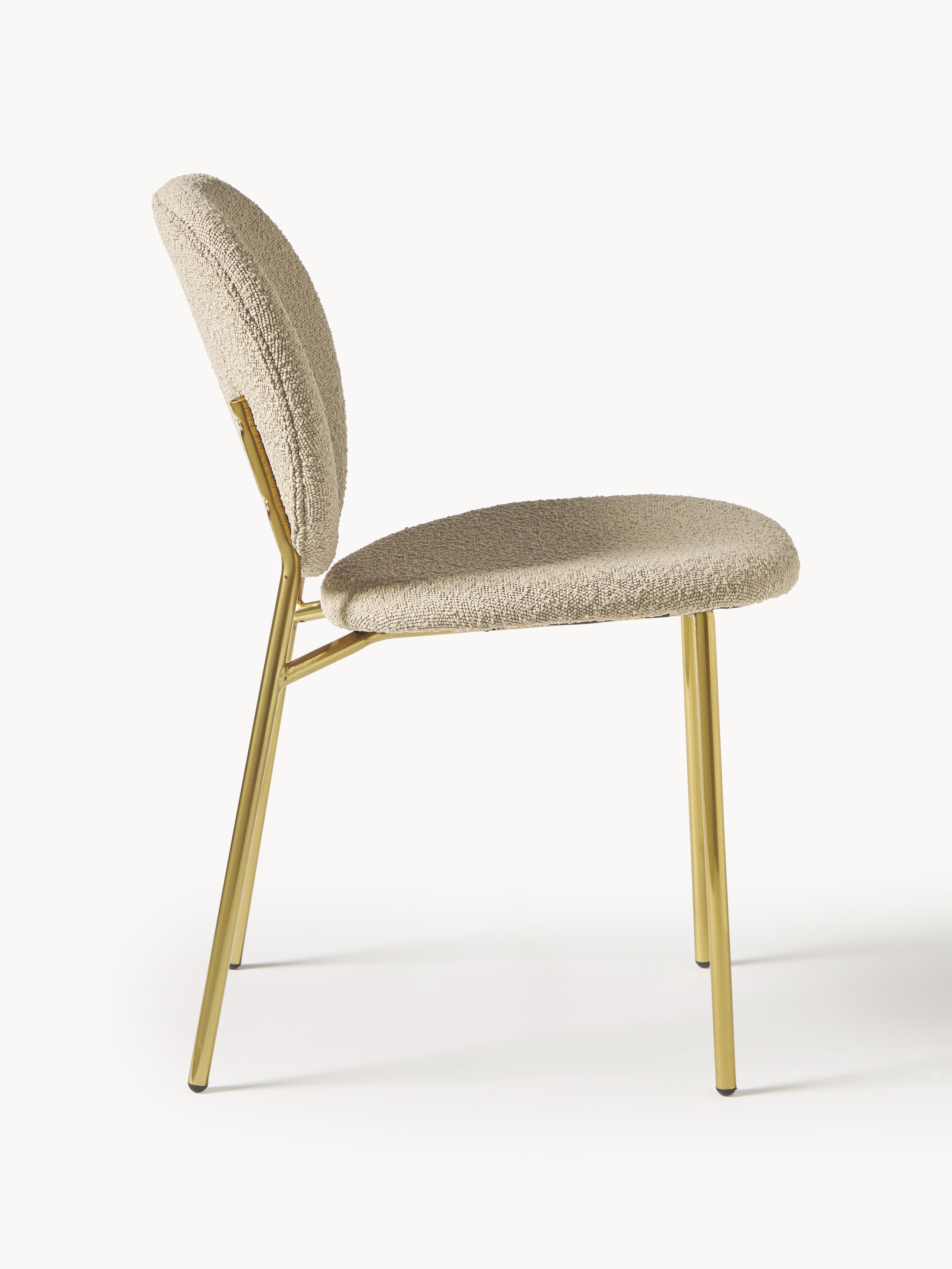 Bouclé gestoffeerde stoelen Ulrica, 2 stuks